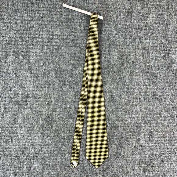 Paul Fredrick Tie Mens 54" Italian Silk Abstract Design Formal Yellow Made USA - Picture 3 of 8